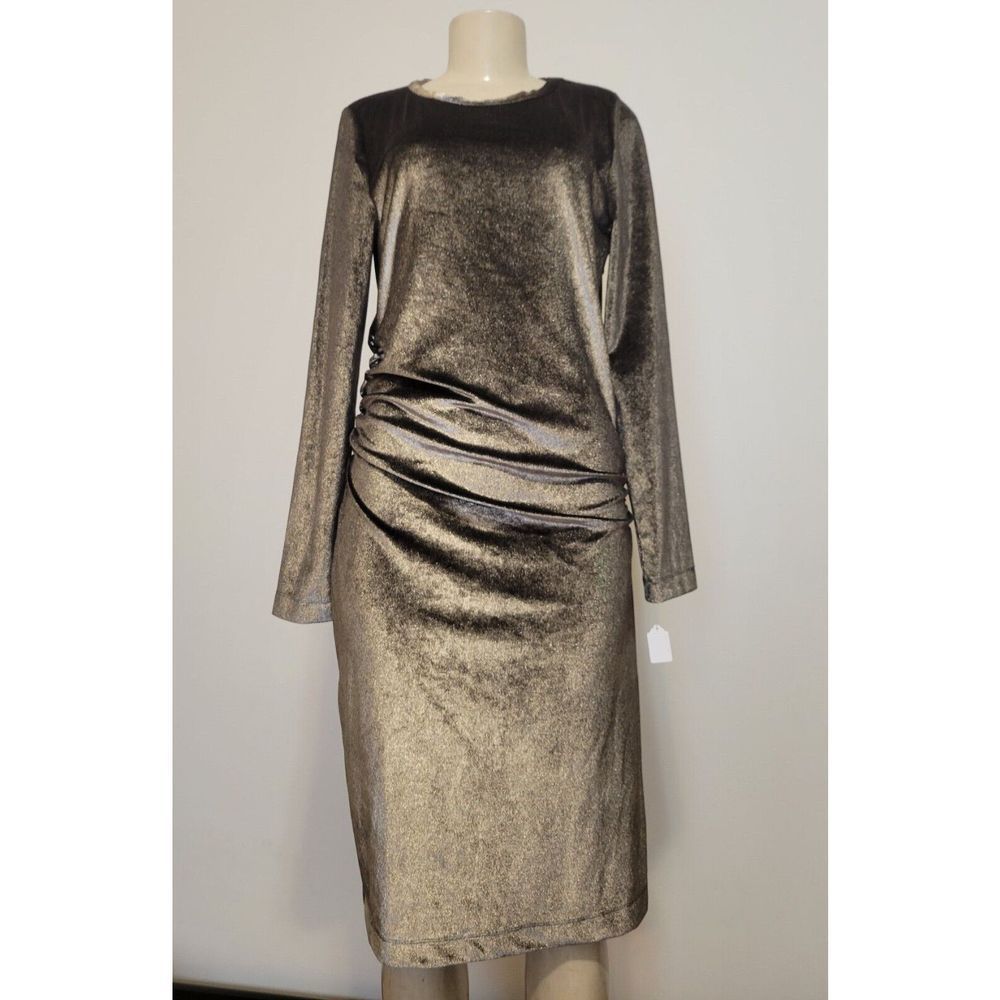 RACHEL ROY WOMEN'S SPARKLE  VELVET LONG SLEEVE  VERY STRETCH DRESS SIZE L #886